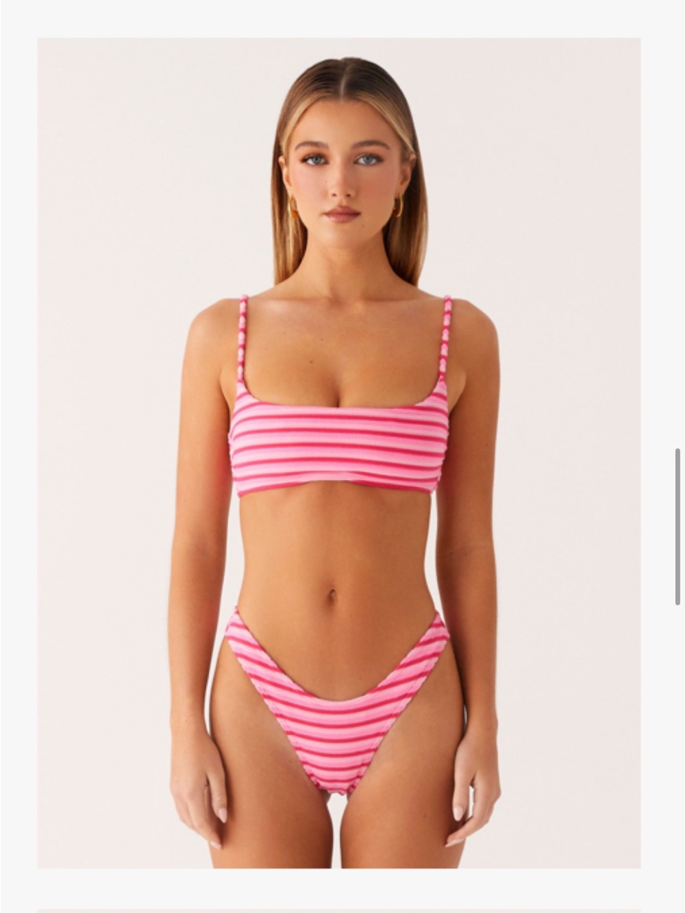 Peppermayo Pink Striped Bikini Set
